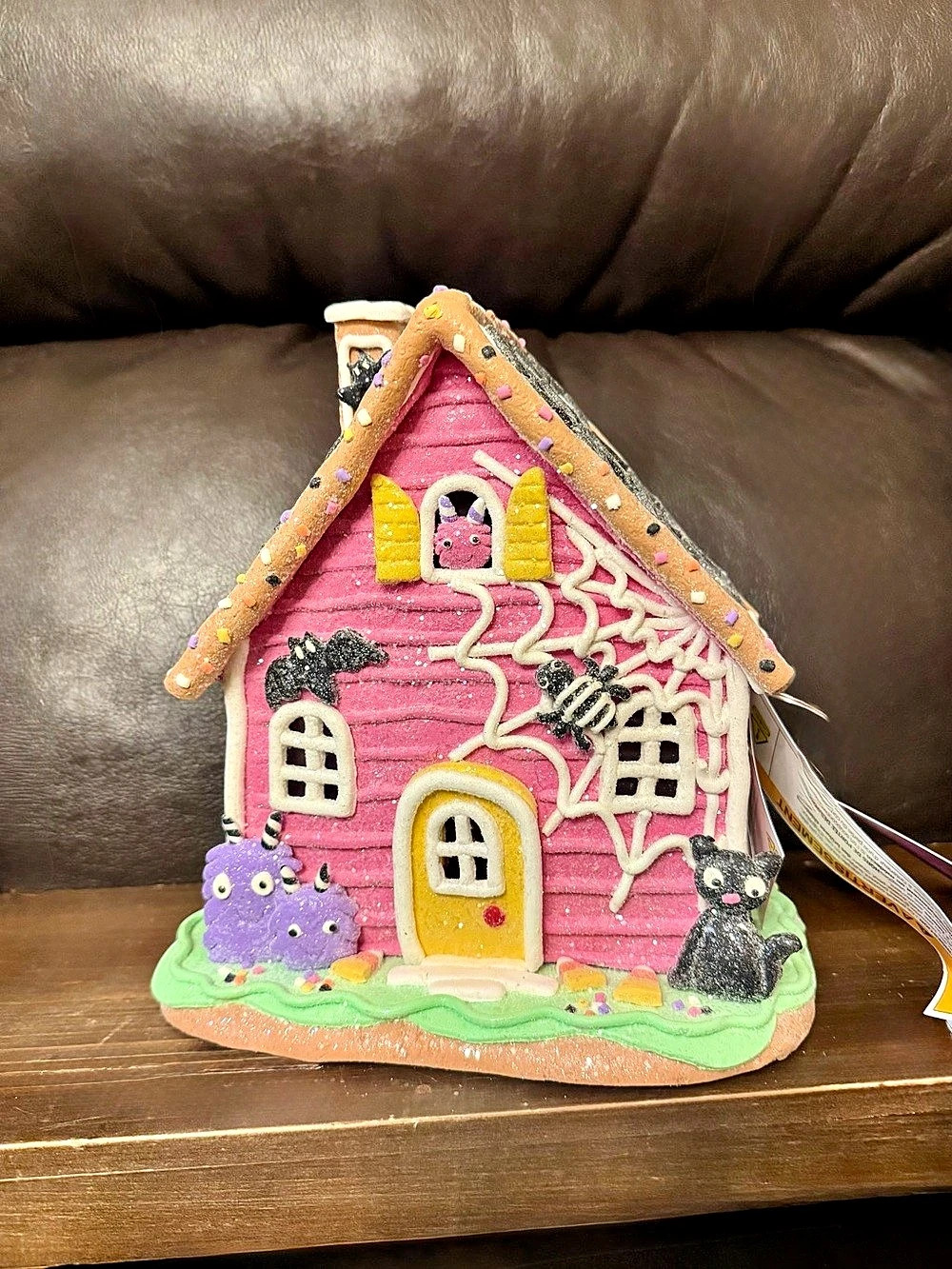 Gingerbread House Pink & Green Halloween  Decor